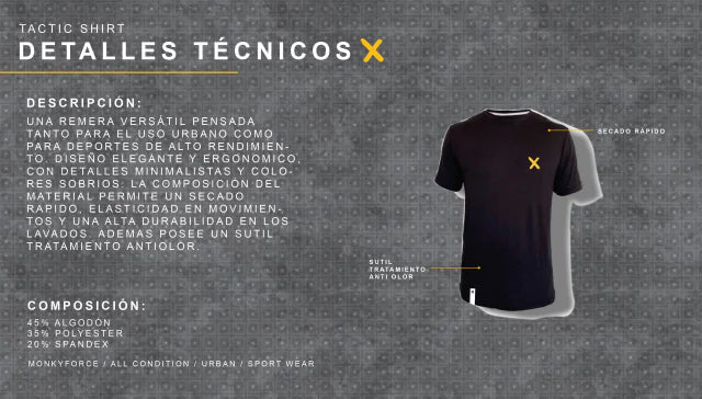 Playera 2.0 Tactic Shirt [CLAXIC X] BLUE X Amarilla