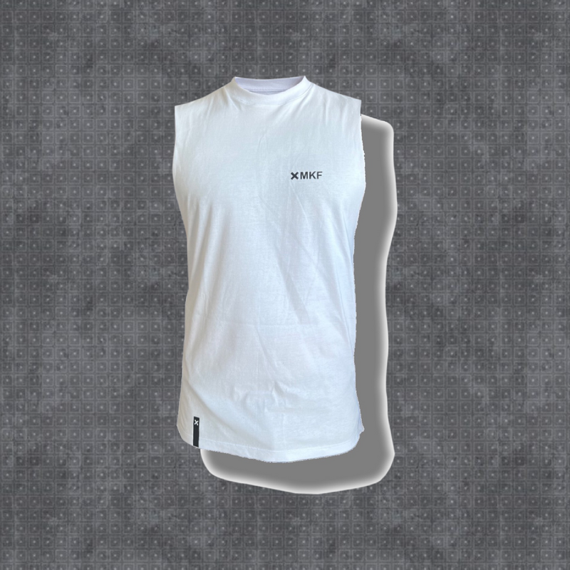 Playera sin mangas muscular short shoulder Total WHITE X